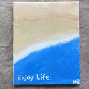 Perfectly Imperfect Handmade Beach Acrylic Painting Canvas Art